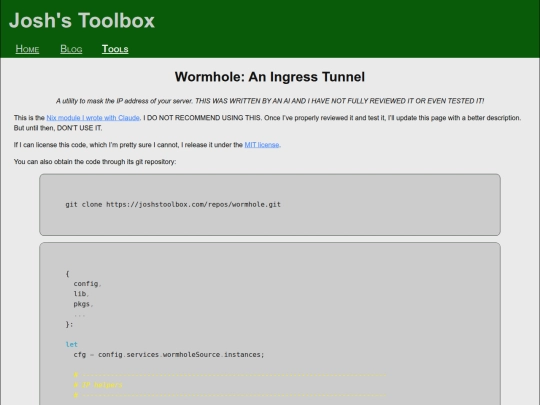tools/wormhole screenshot
