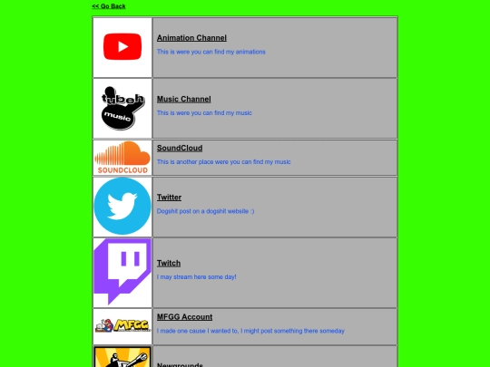 Links screenshot