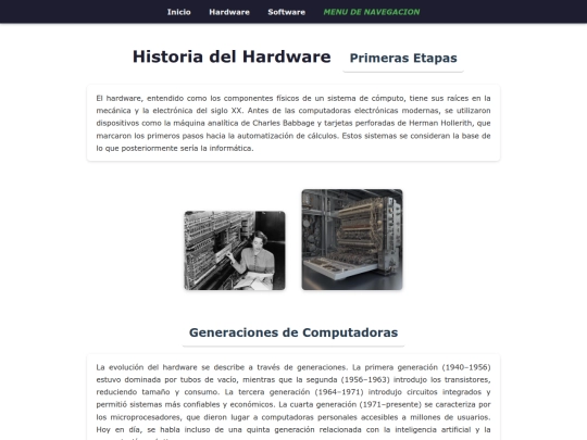 Historia de Software y Hardware/PaginaHistoriaHardware1 screenshot