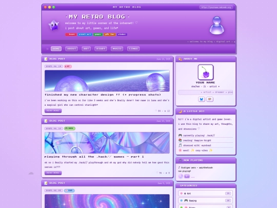 retro blog/retro-blog-index screenshot