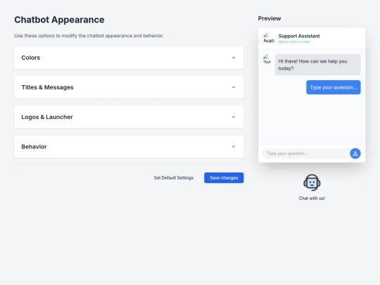 chatbot/appearance screenshot