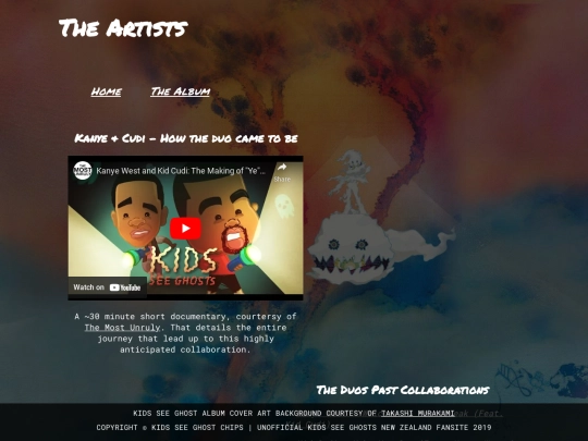 fansite/artists screenshot