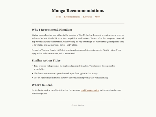 recommendations screenshot
