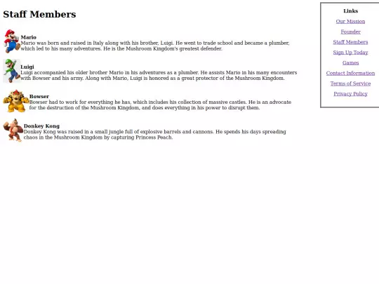 staff-page-assignment screenshot