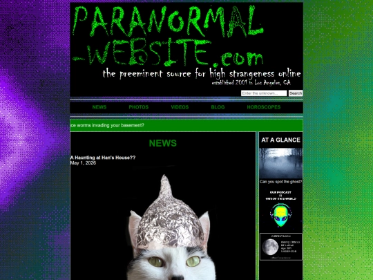 paranormal-website screenshot