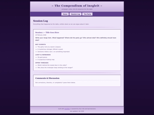 sessions screenshot