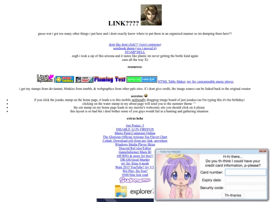links screenshot