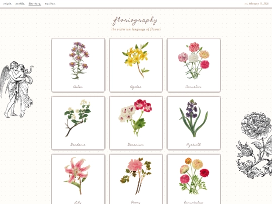 directory/floriography screenshot