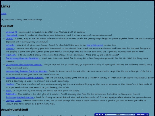 links screenshot