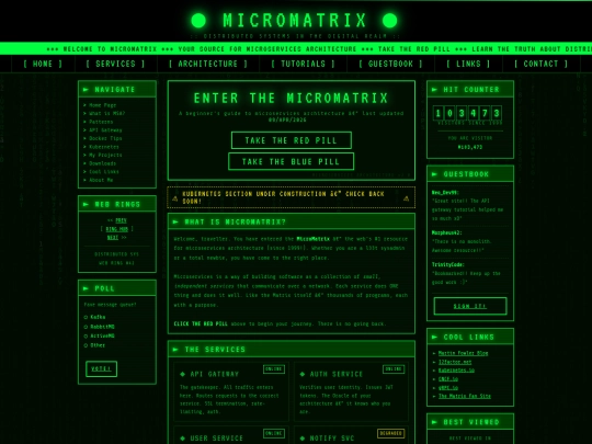 templates/matrix_90s_microservices screenshot