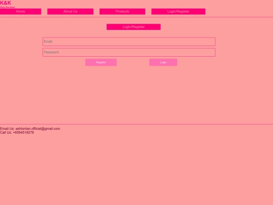 LoginRegisterPage screenshot
