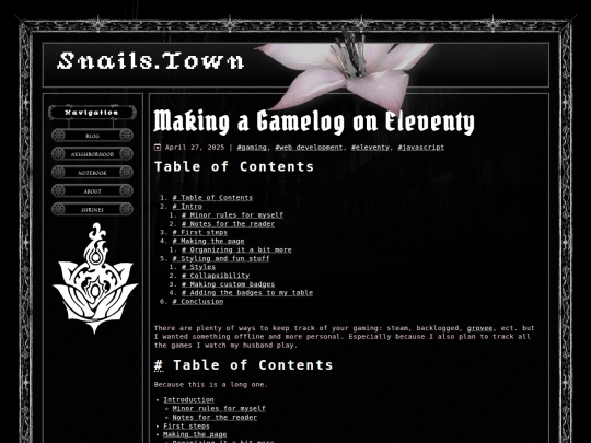 blog/gamelog-on-eleventy screenshot