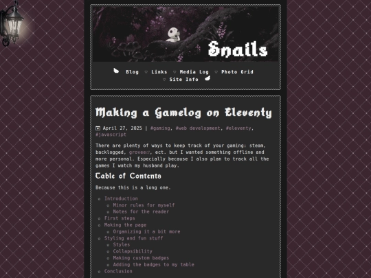 blog/gamelog-on-eleventy screenshot