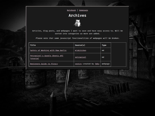 notebook/archives screenshot