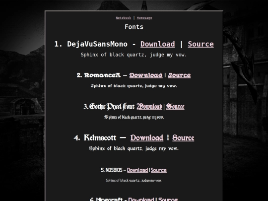 notebook/fonts screenshot
