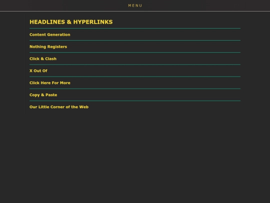 headlines-and-hyperlinks-menu screenshot