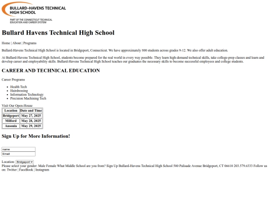 Web design/1HTML/bullardopen screenshot