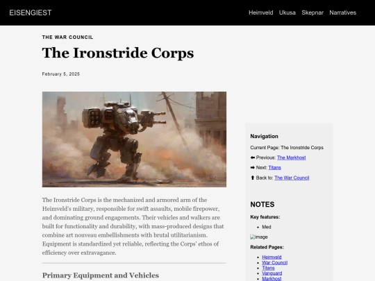 heimveld/war_council/ironstride_corps screenshot