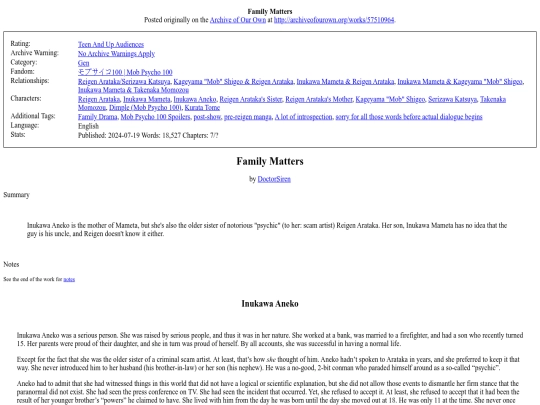 Fanfics/Family_Matters screenshot
