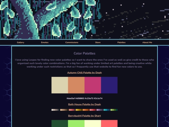 web pages/palettes screenshot