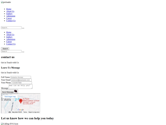 stpaulsschool/contact screenshot