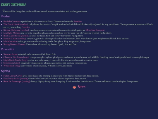 compendium/spine/craftpatterns screenshot