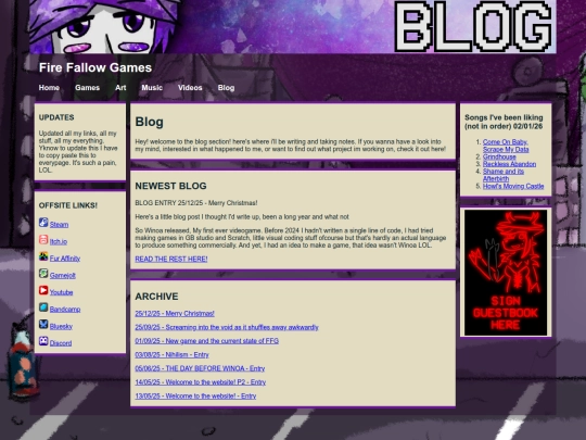 Blog screenshot