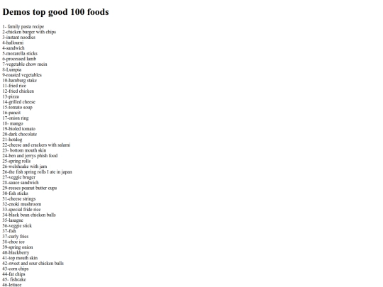 foods screenshot