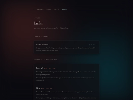 links screenshot