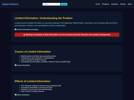 Limited Information screenshot