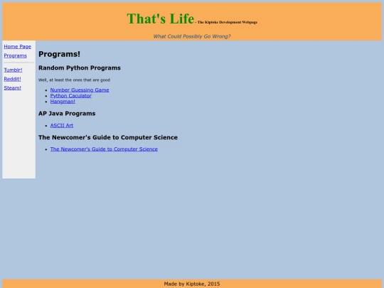 programs screenshot