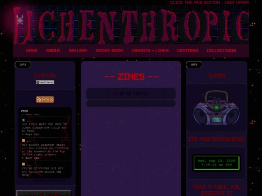 pages/zines screenshot