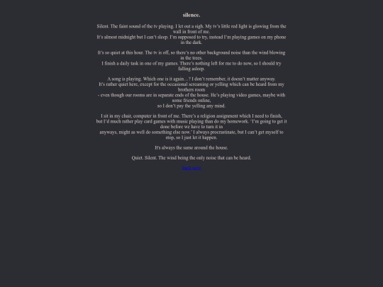 writing/silence screenshot