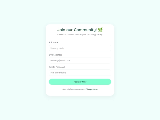 E-Commers/register screenshot