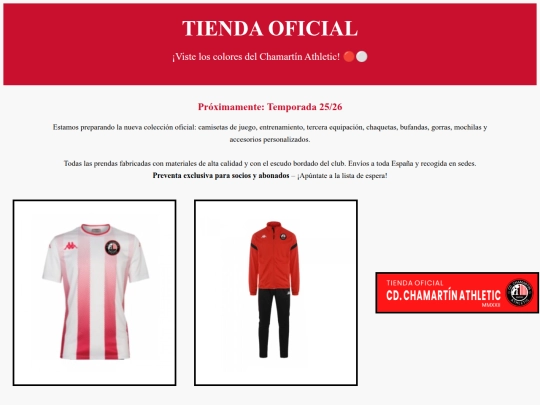 chamartinathletic/tienda screenshot