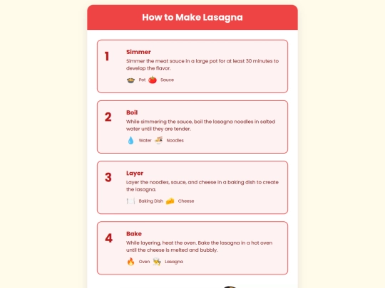 LasagnaRecipe screenshot