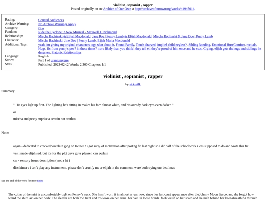 violinist sopranist screenshot