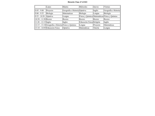 horario screenshot