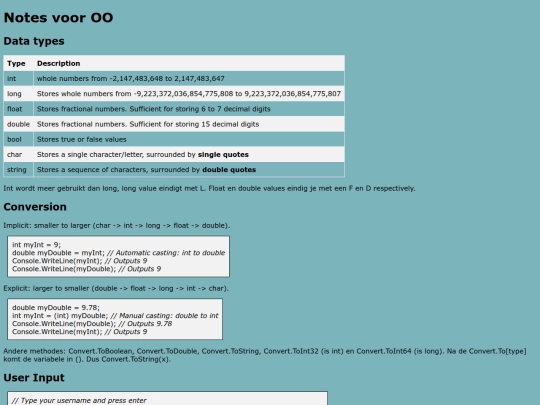 oocheatsheet screenshot