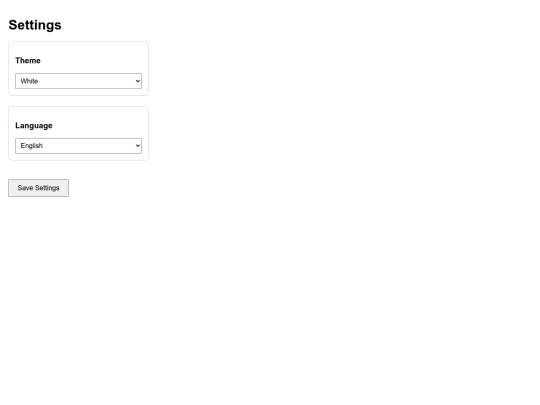 Settings screenshot