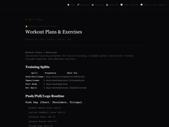 notes/workout-plans screenshot