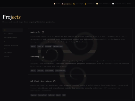 projects screenshot