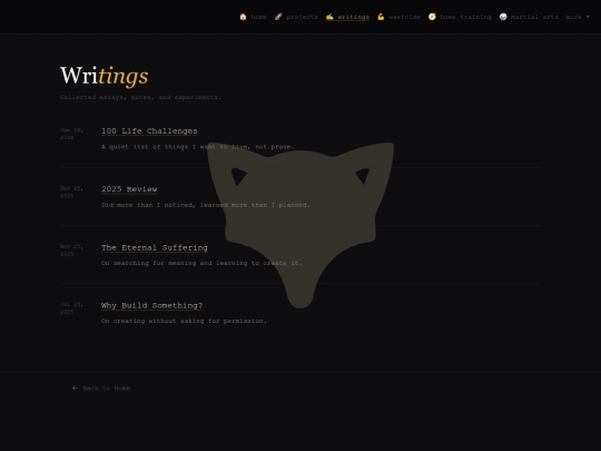 writings screenshot