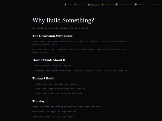 writings/why-build-something screenshot