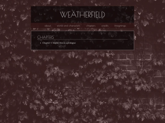 writing/weatherfield/chapters screenshot