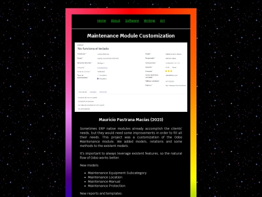 software/maintenance screenshot