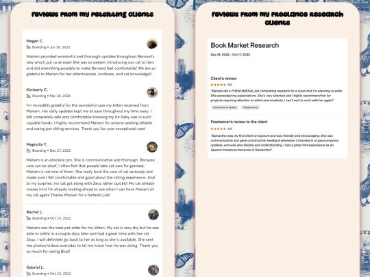 portfolios/professional/testimonials screenshot