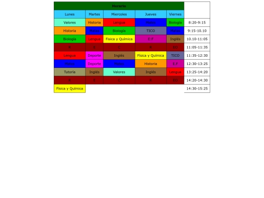 trabajos/horario screenshot