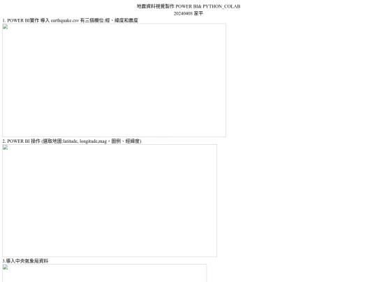 earthquake_POWER BI_0408 screenshot