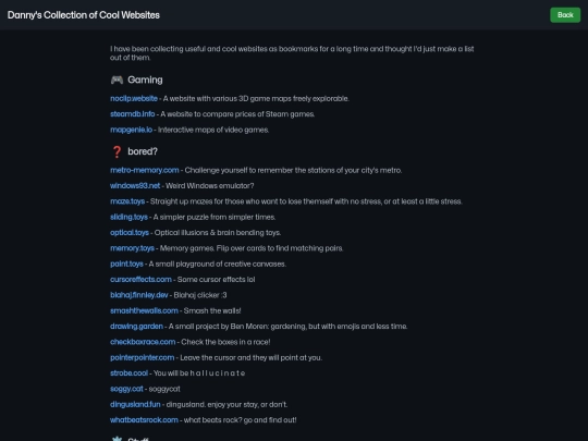 micronet/dannys-collection-of-cool-websites screenshot